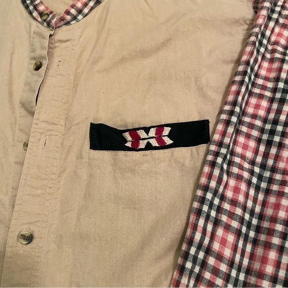 VINTAGE Western Southern Cowboy Cowgirl Plaid Aztec Pattern Shirt Medium - Picture 4 of 12